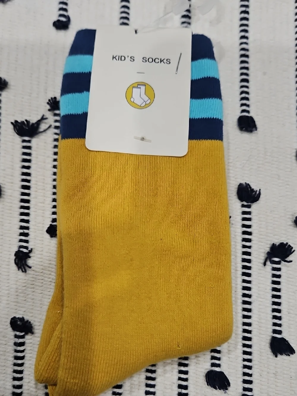 Kid's Mustard Yellow & Navy Stripe Socks